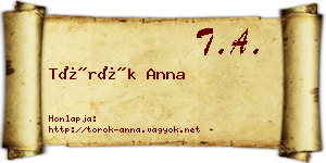 Török Anna névjegykártya
